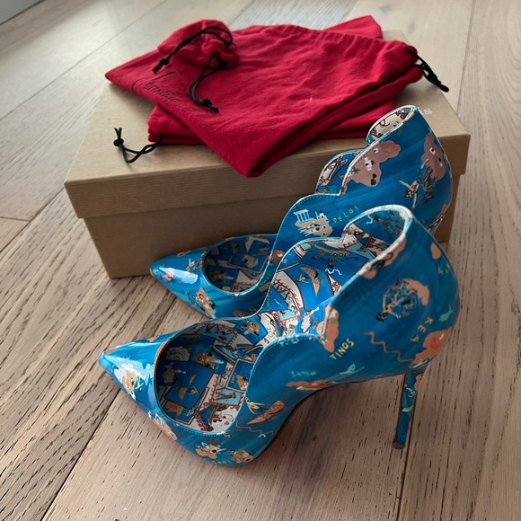 💙 Christian Louboutin Hot Chick 100 Odissey Patent Pumps Heels Greek Myk… - Picture 8 of 11